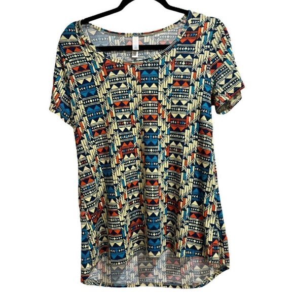 Lularoe Classic T Women’s XS Geometric Popover Short Sleeve Top - Picture 2 of 8